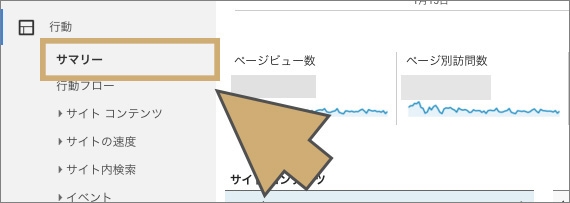 「行動」の「サマリー」を選択する